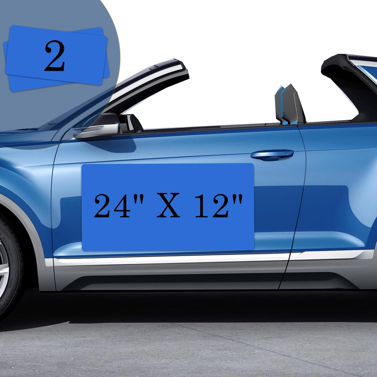 OUCPC Blue Blank Car with 40 mils, 2 Pack 24” x 12