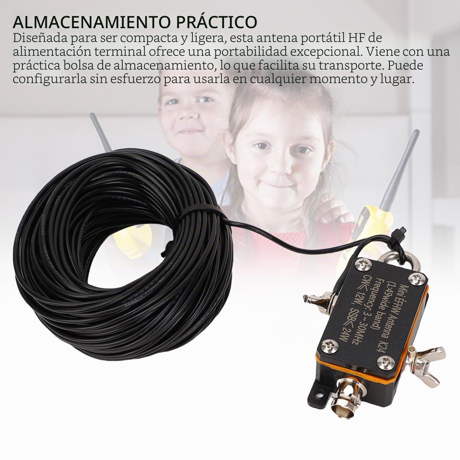 Antena de Corta Portátil de la Corta Fed Antena Fed Antena Antena EFHW 3 30MHz 40m 20m 15m 10m Bandas para la Radioaficionada, 1:49 Antenas de Radio Alimentadas con el