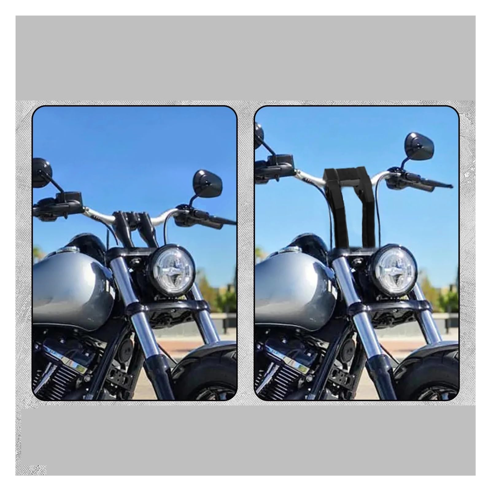Rehausse Guidon Élévateurs Rehausseurs de guidon de moto 6'' 8'' 10'' pour pour Softail Street Bob Standard FLSB FXLRST FXST 18-Later(10inch Riser A)