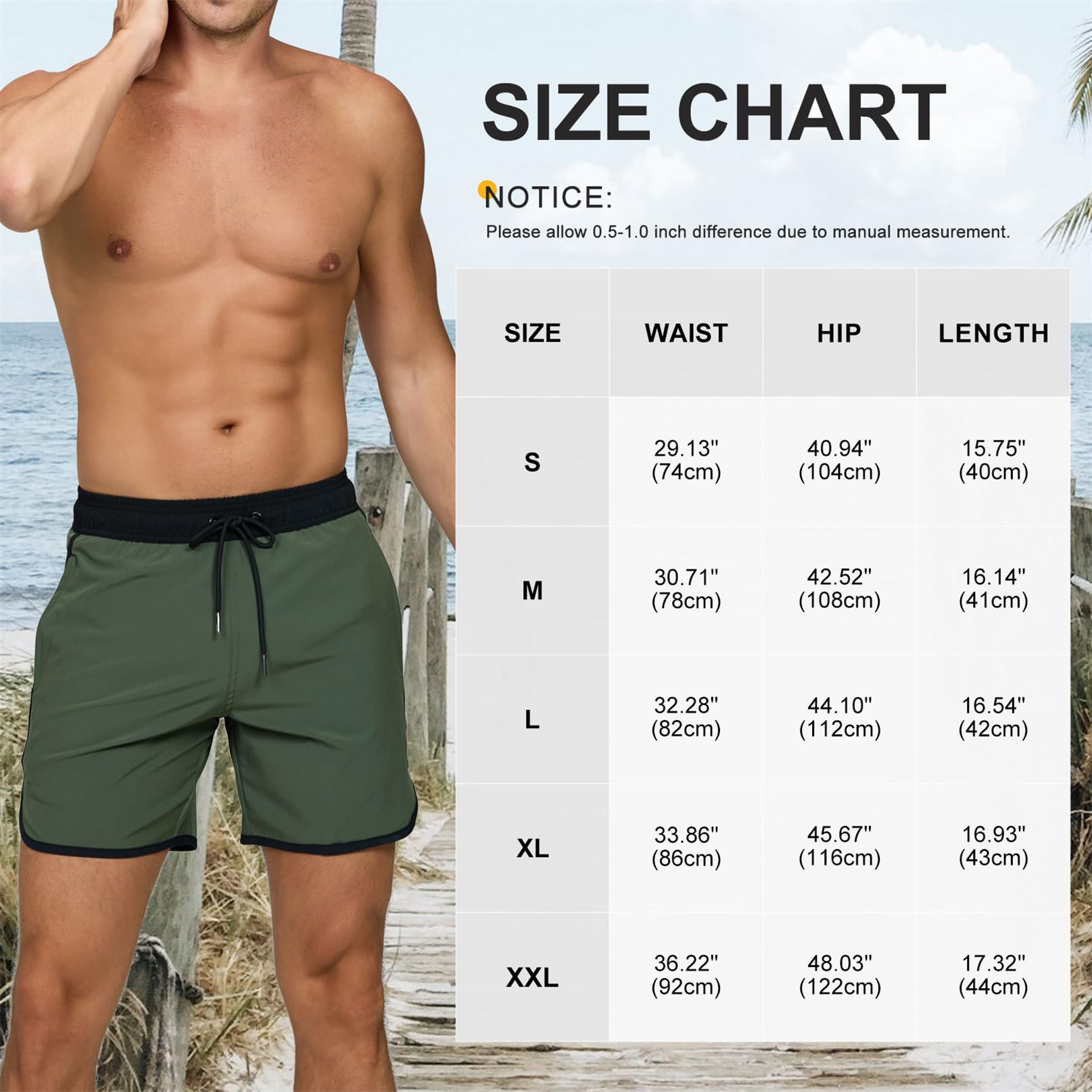 EDOTON Męskie kąpielówki kąpielowe regulowane szybkoschnące spodenki plażowe z kieszeniami jednokolorowy nadruk szorty kąpielowe S-XXL