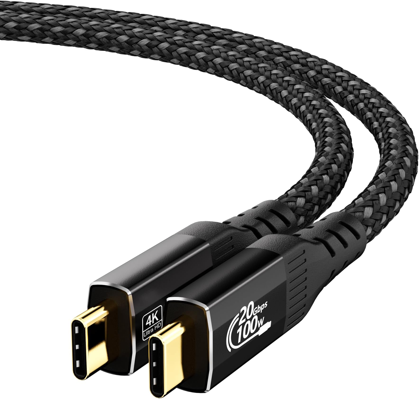 - 2FT Short USB C to USB C Cable Compatible with Thunderbolt 4/3, USB 3.2 Gen 2 20Gbps High Speed Data Transfer, 100w Fast Charging & 4K@120Hz USB C Video Cable for Monitor, Hub,dispaly Cord