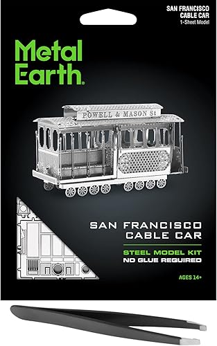 Metal Earth San Francisco Cable Car 3D Kit de modelo de metal con pinzas Fascinaciones