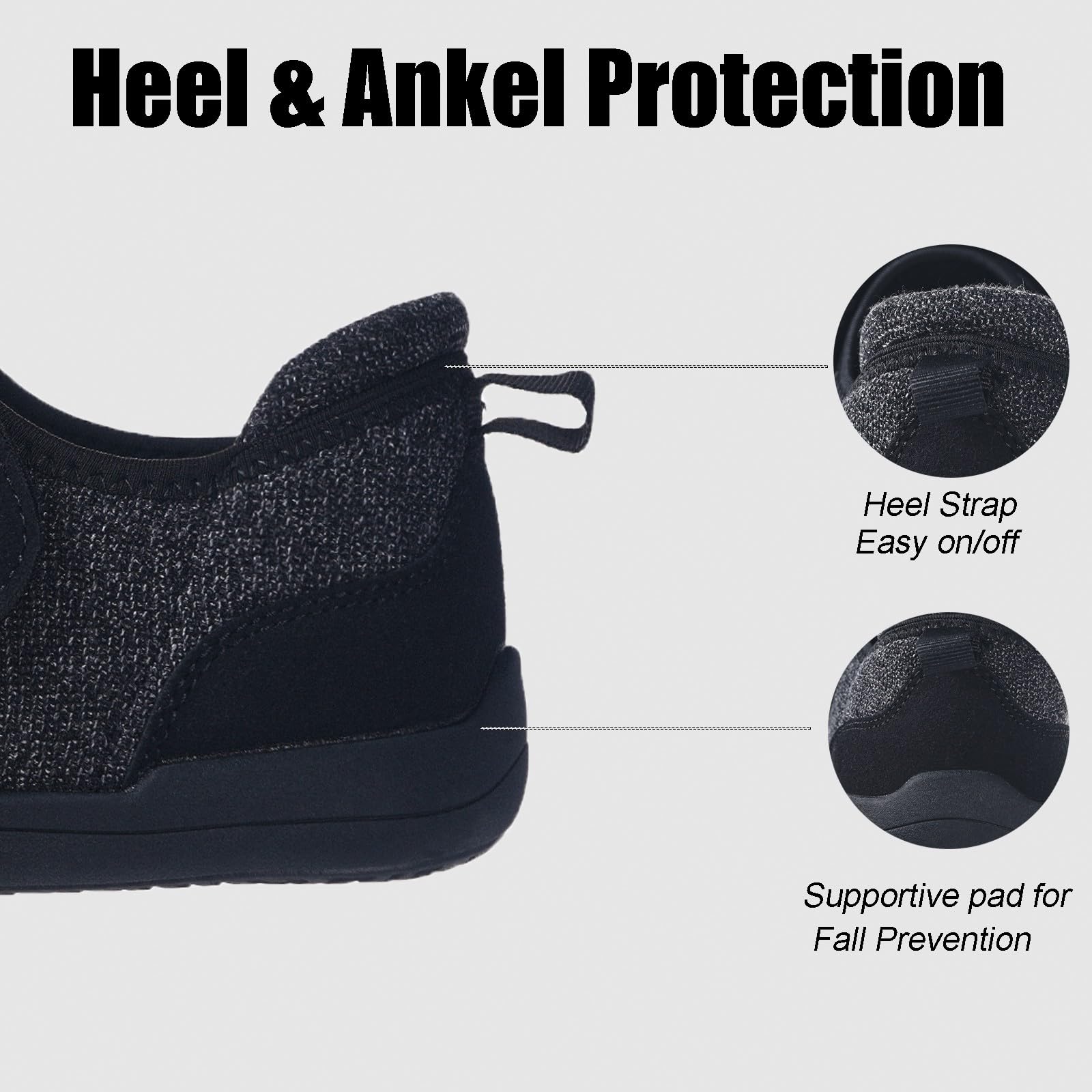 Sisttke Diabetiker Schuhe Herren Hausschuhe Damen Leichte Extra Weit Walkingschuhe Klettverschuß rutschhemmend Freizeitschuhe Arthritis Ödem Geschwollen Gesundheitsschuhe
