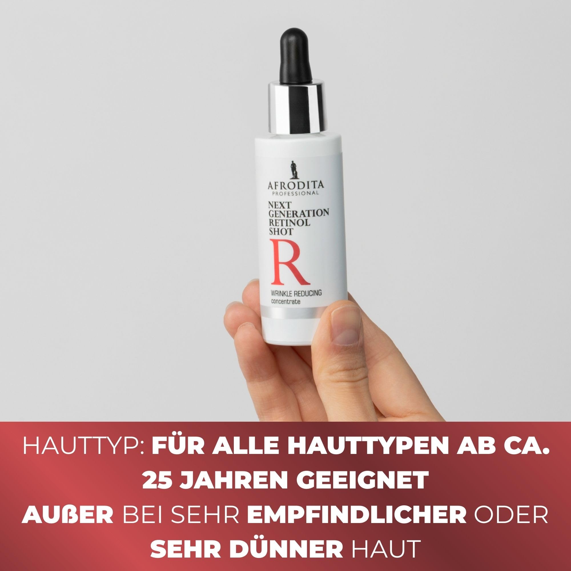 Afrodita Professional Next Generation Retinol Shot Gesichtsserum 0,1% HPR Retinoid Anti-Falten Serum gegen Linien Poren & Pigmentflecken mit Ceramiden Beta-Glucan Squalan parfumfrei 30 ml