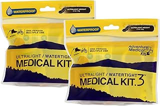 Adventure Medical Kit Ultralight & Watertight Medical Kit .3 - One Person, Multiple Use - Includes Bandages, Blister Essentials & More - Perfect for Hiking, Biking & Climbing - (2-Pack)