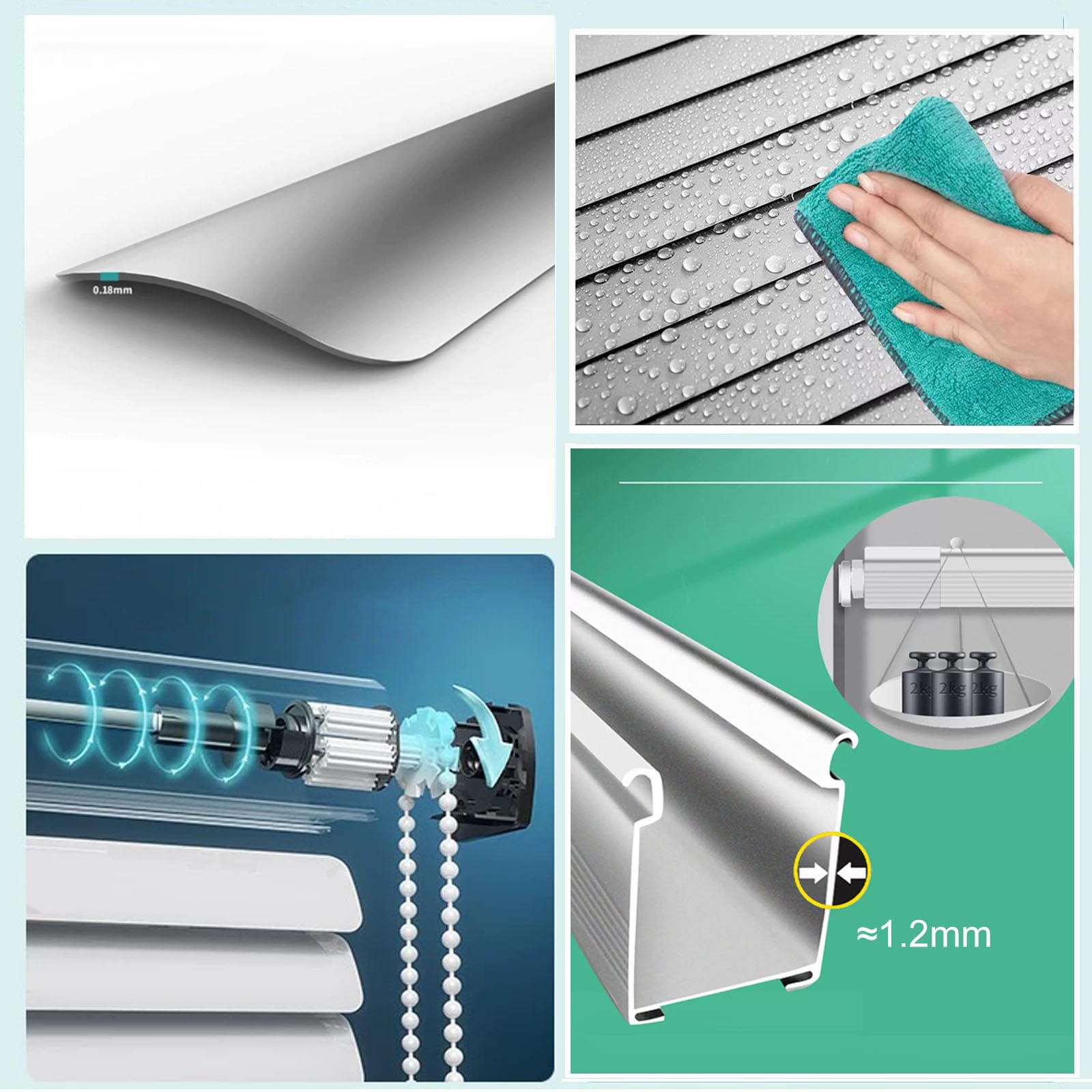 Aluminium Jalousie Alu Jalousette 25mm Lamellen Sichtschutz Blendschutz Lichtschutz Sonnenschutz Verdunkelungsrollo für Fenster und Türen,Inklusive Montagematerial (90cm x 170cm)