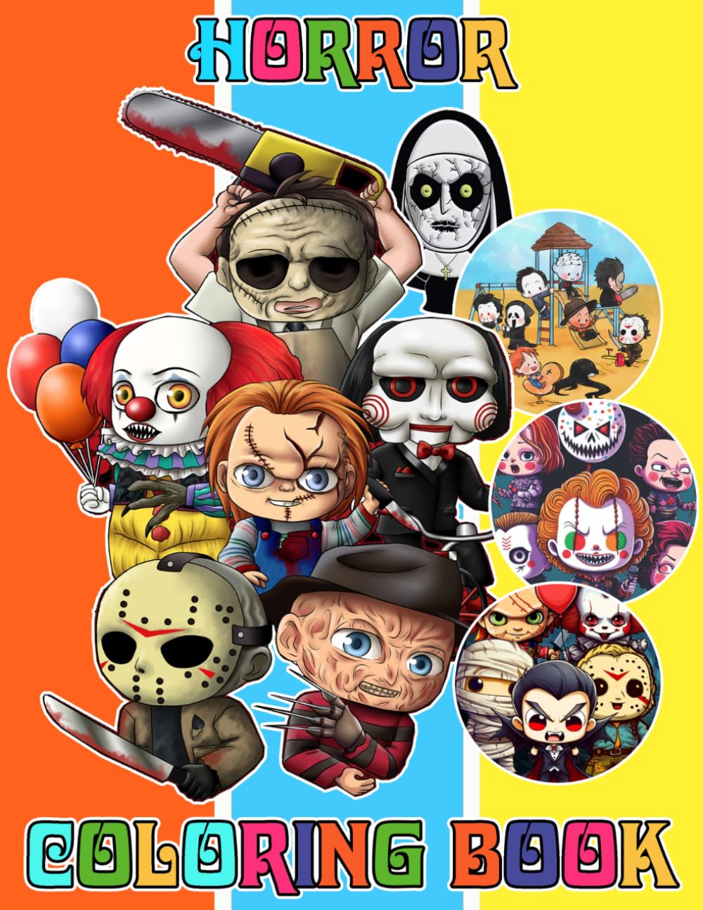 Horror Chibi Coloring Book: 50+ Designs with Scary and Creepy Big Pictures to Color — Great For Stress Relief And Creative Breaks
