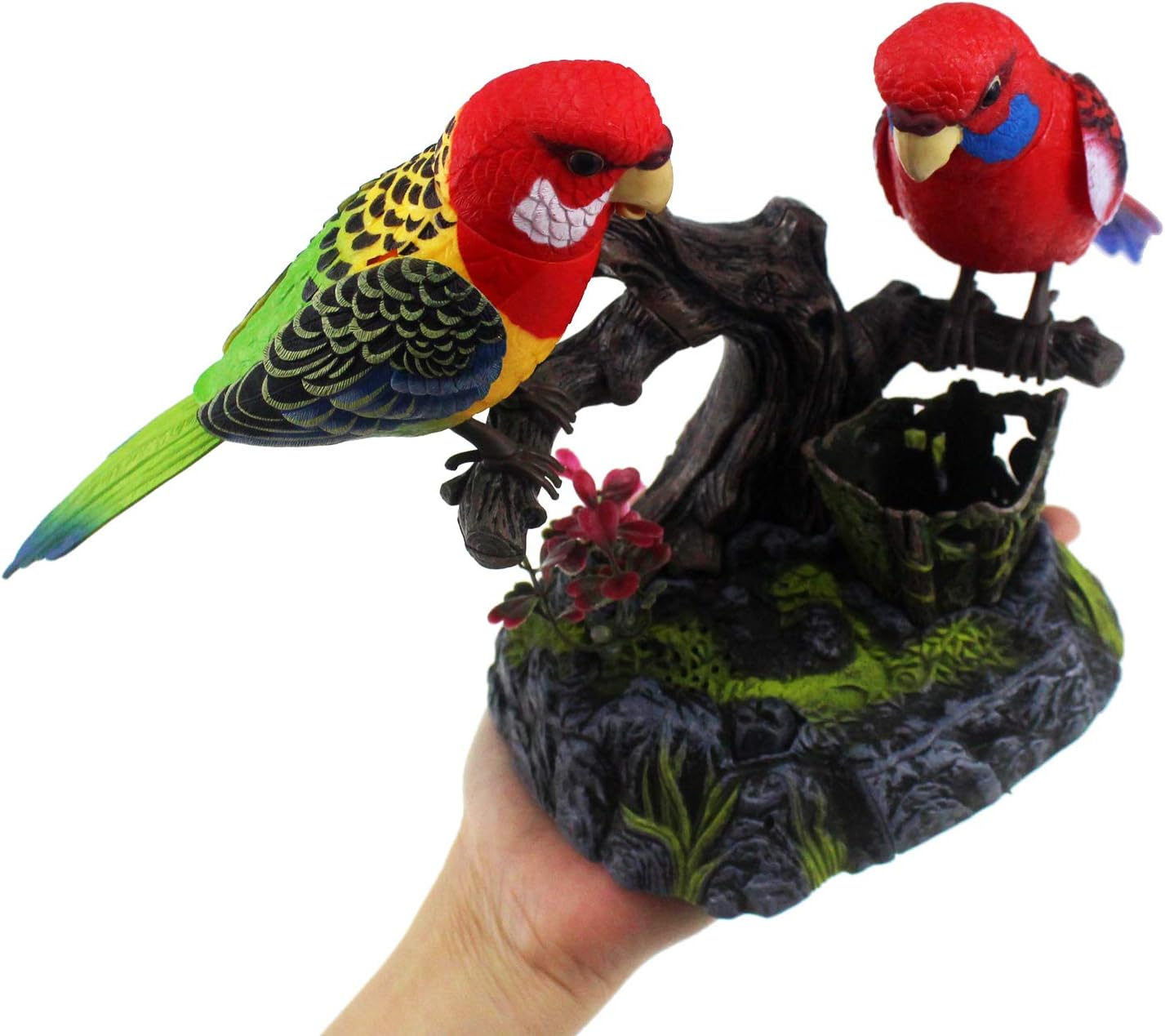 Tipmant Eelctric Birds Talking Parrots Electronic Pets Office Home Decoration Recording & Playback Function, Pen Holders Kids Toys