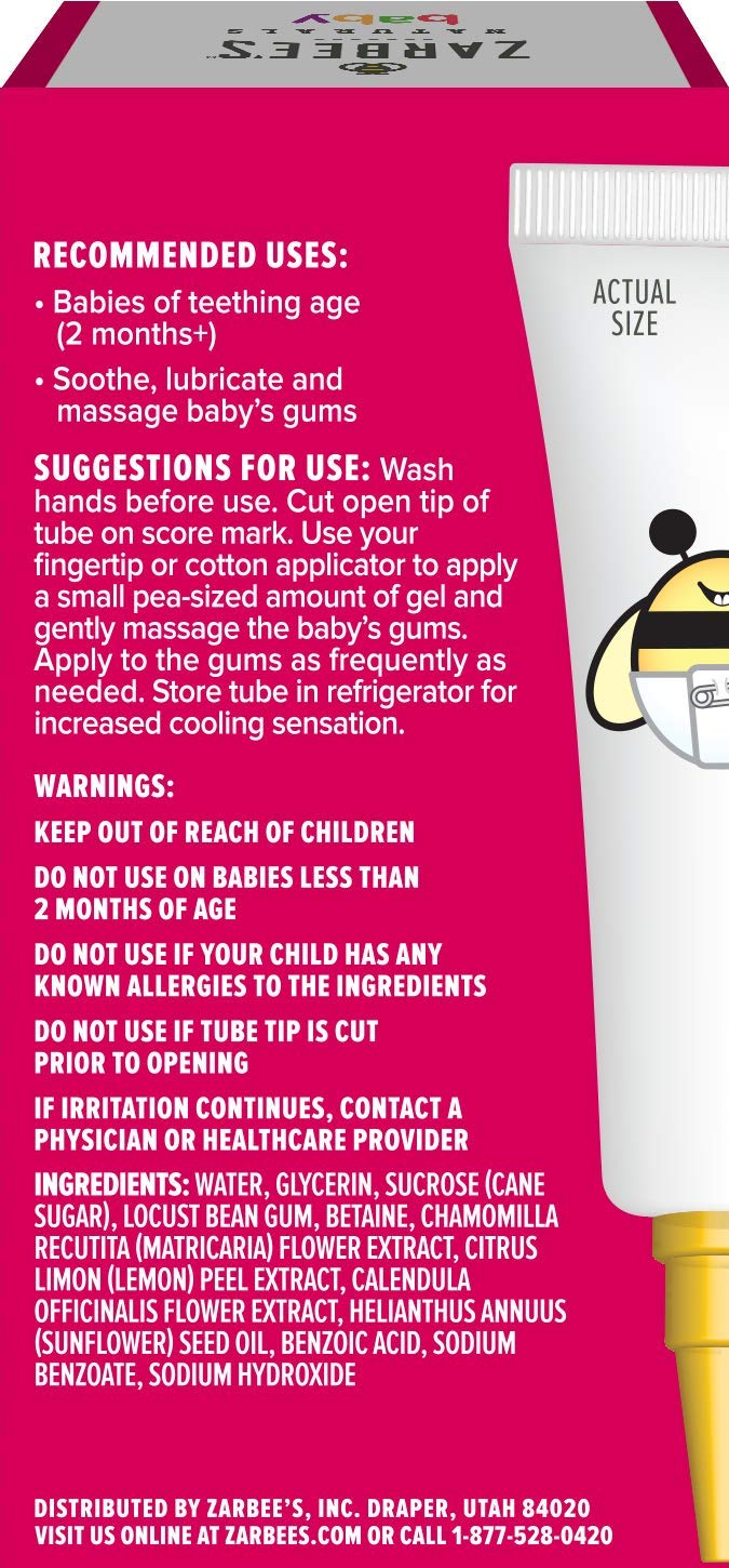 Zarbee's Naturals Baby Gum Massage Gel, Safe & Effective for Babies of Teething Age, 0.53 Oz