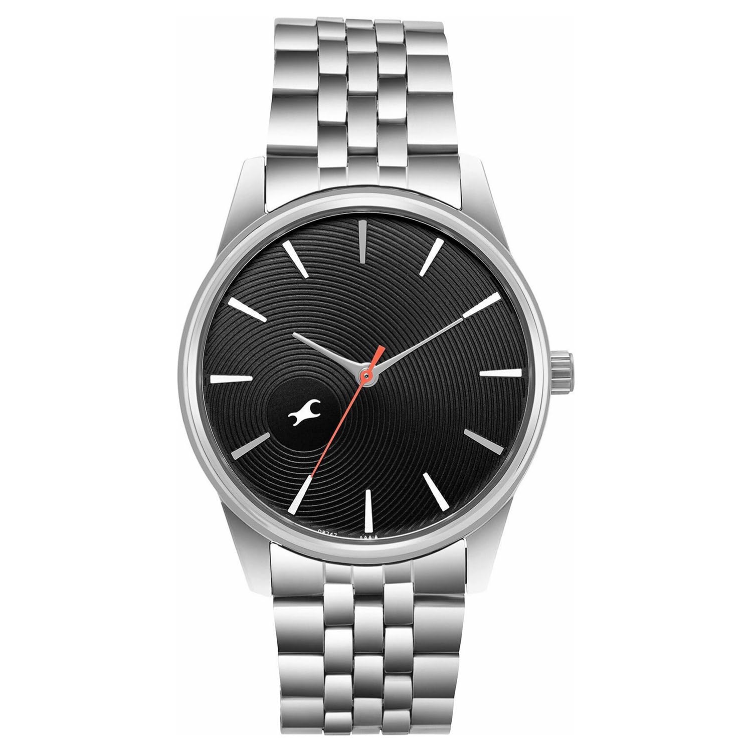 fastrack Plain 3 Hands Black Round Dial Steel Colour Stainless Steel Strap Mens Watch - NT3305SM01-picture-28