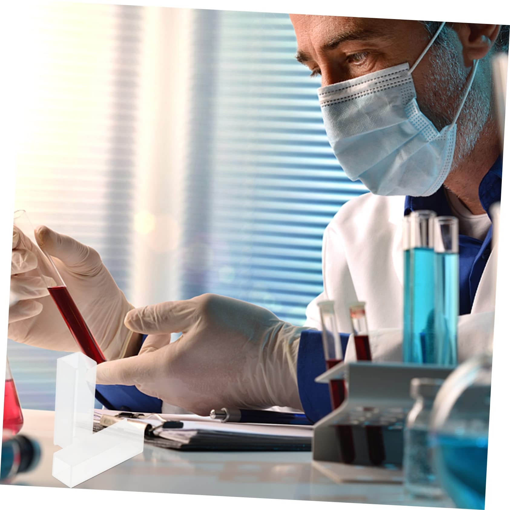 SOLUSTRE Set di 2 Cuvette in Materiale Sintetico per Spettrofotometro Percorso Ottico di 10mm per Esperimenti di Laboratorio e Analisi Comparativa