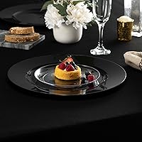 Vista 3 de 13'' Black Party Chargers Large Plates & Platters Great for Elegant Party's Weddings Tableware Great for Serving dish Black, Pac of 6 Negro
