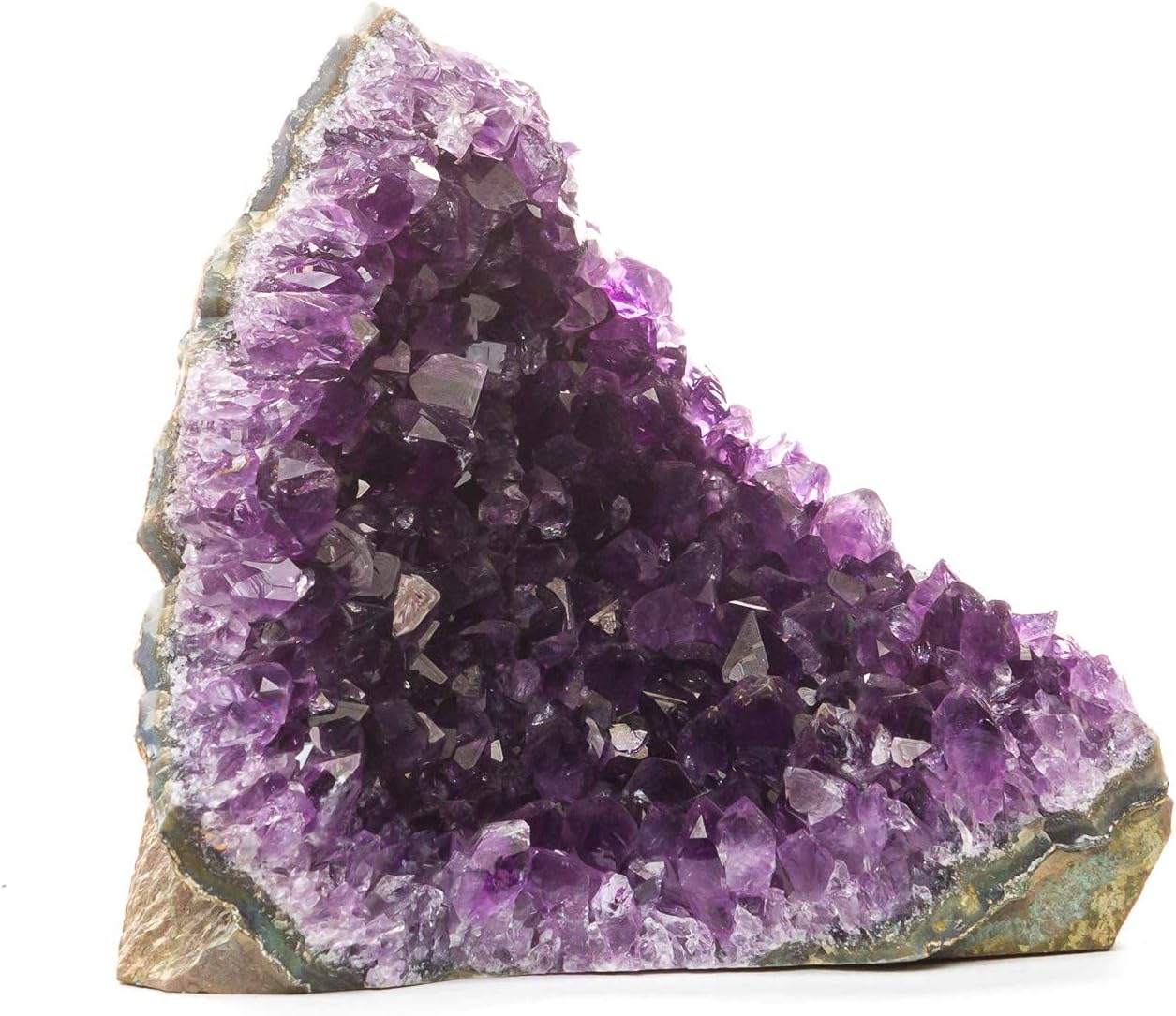 Uruguayan Amethyst Crystal Clusters Cut Base from Basalt Plus, Bonus Mineral Included (1 to 1.5 lbs, Deep Purple Amethyst)