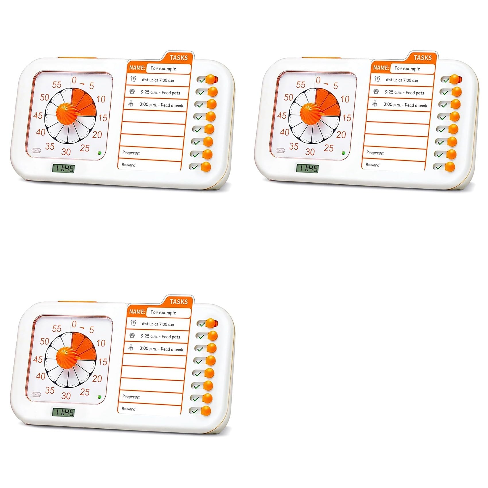 Hndhbfgrt 3X Visual ADHD Timer for Kids & Adults with Planning Board, Task Timer, Chore Chart & Visual Schedule Planne