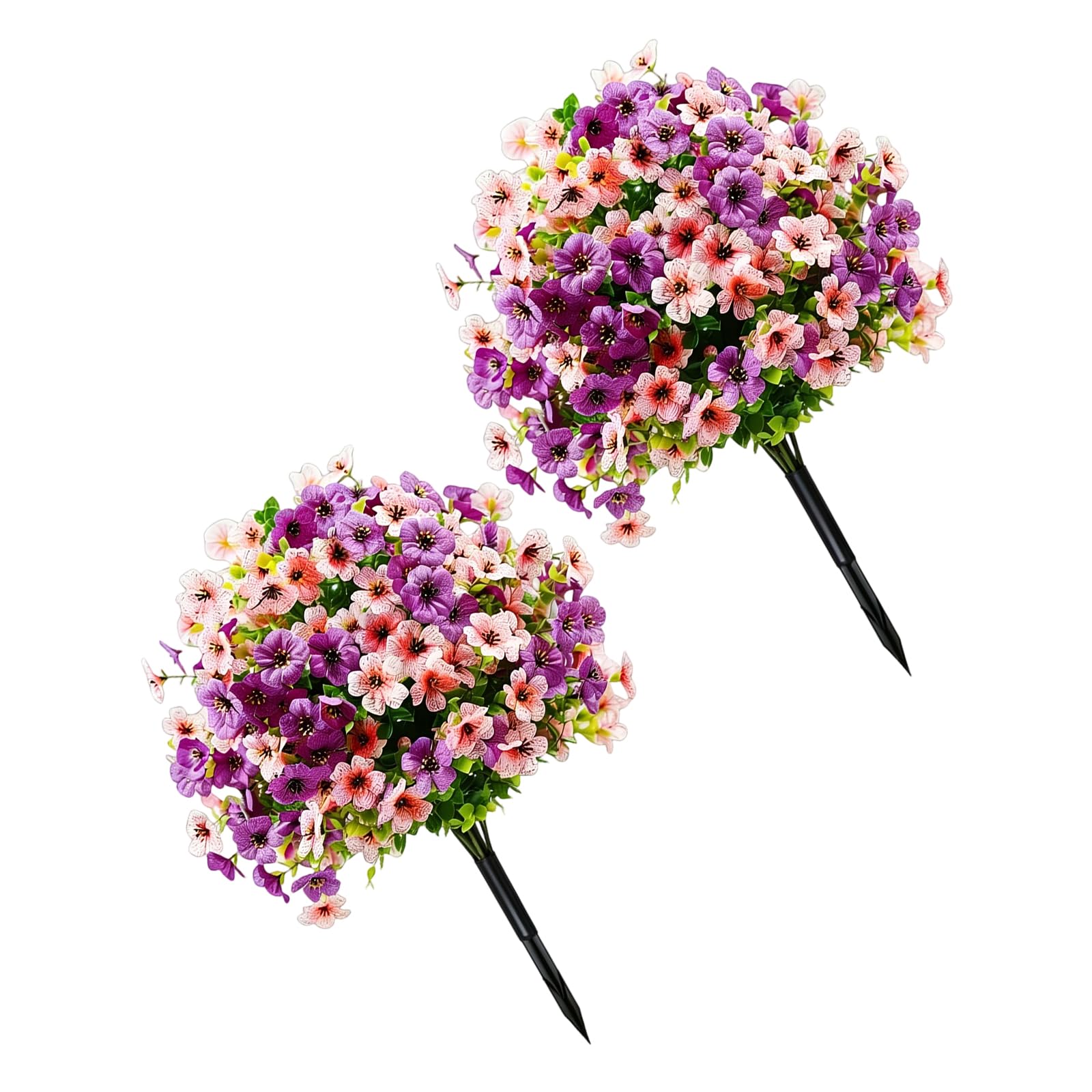 carotoe 2 Pieces Simulation Gumtree Grape Assorted Hues Realistic Stems 45cm for Courtyard Landscape Easy Insert Garden Stakes