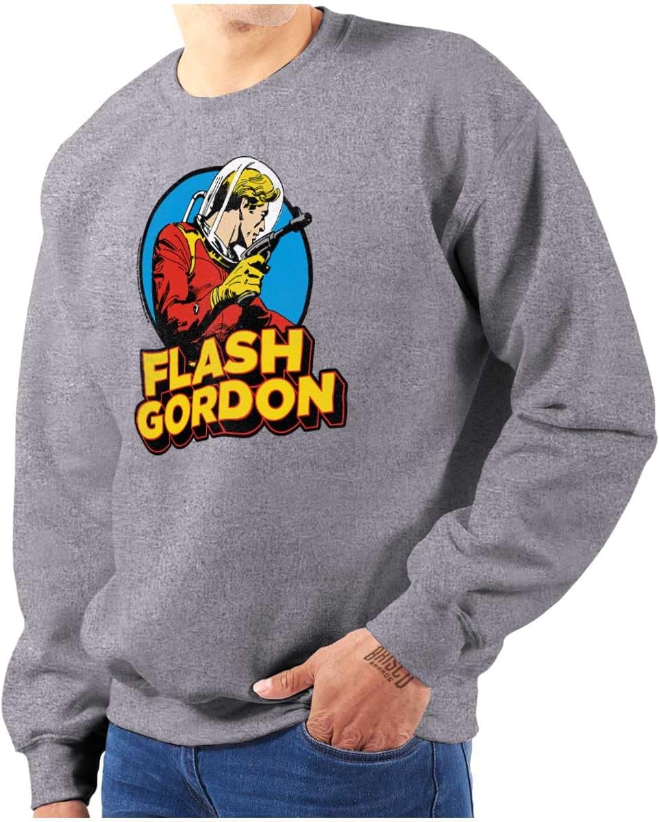 Brisco Brands Flash Gordon Vintage Space Comic Hero Sweatshirt for Men or Women
