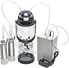 Cow Milking Machine 3L Pulsating Vacuum Electric Suction Pump, Portable Squeezer with 2 Nipple Cups