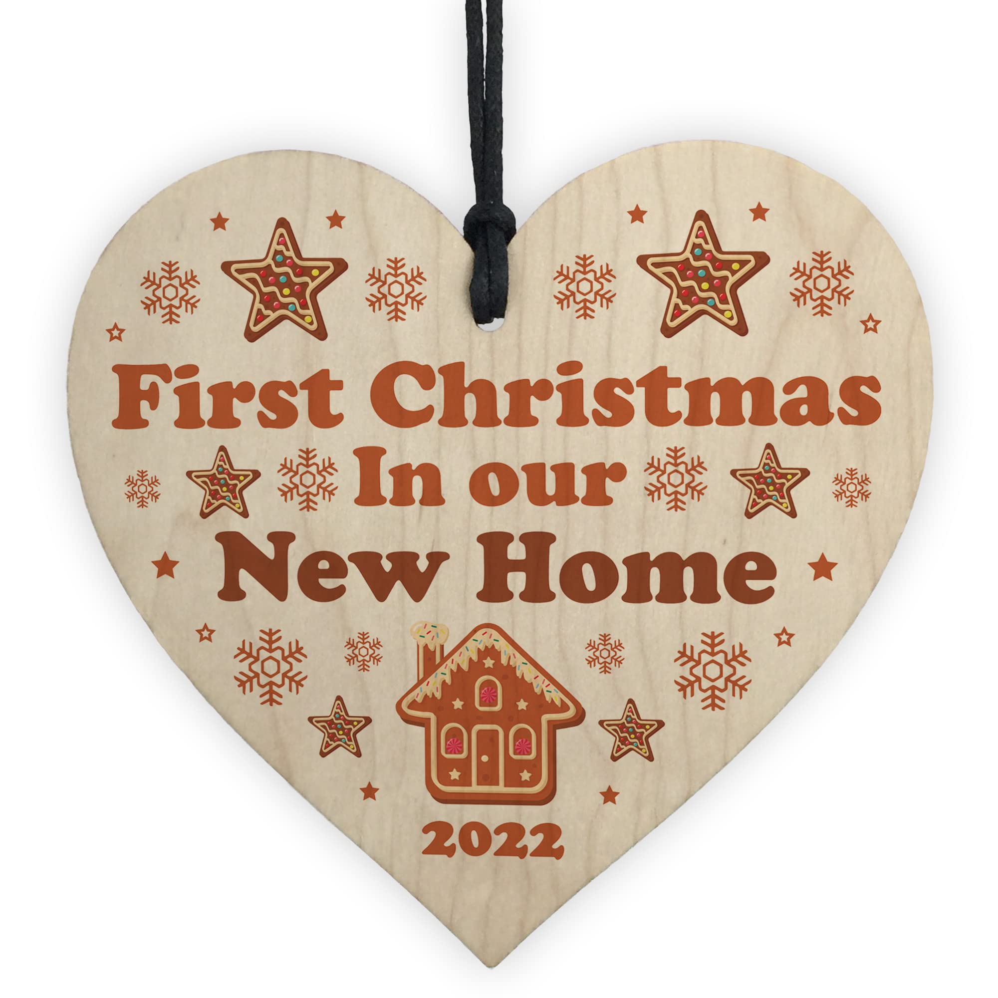Red Ocean First Christmas New Home Personalised Wooden Bauble Hanging Tree Decoration Congratulations Gifts