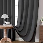 Joydeco Blackout Curtains 2 Panels, Black Out Curtains 84 Inches Long, Room Darkening Grommet Drapes for Bedroom Living Room Windows (W52 x L84 Inch, Dark Grey)