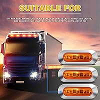 Vista 6 de ALFU 40 luces LED ámbar CC de 12 a 24 V para remolque, luces de posición laterales, luces delanteras y traseras con bisel cromado para remolque