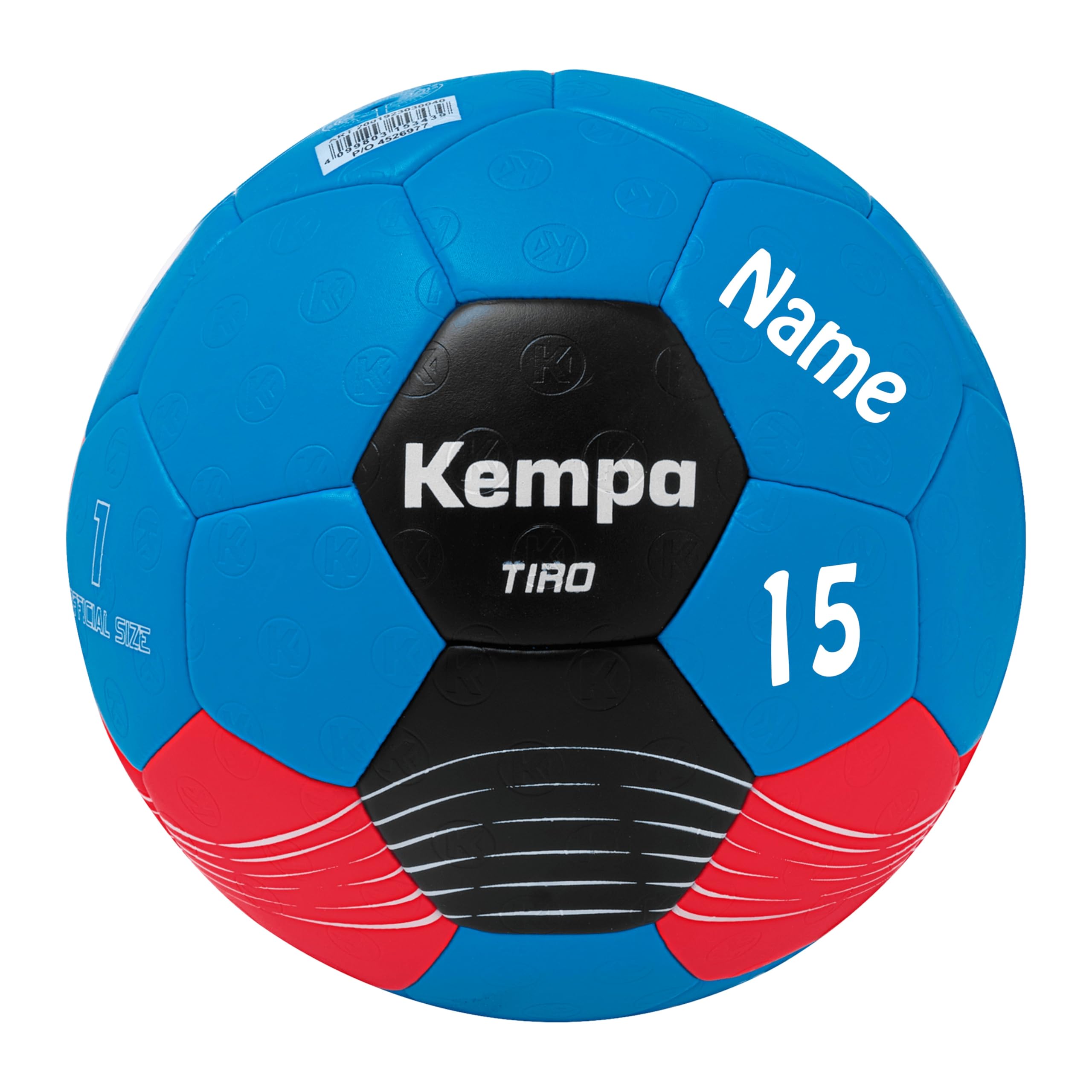Kempa Sportartikelland Angebot Handball Tiro extra leicht blau/rot Größe 1 + Aufdruck Name