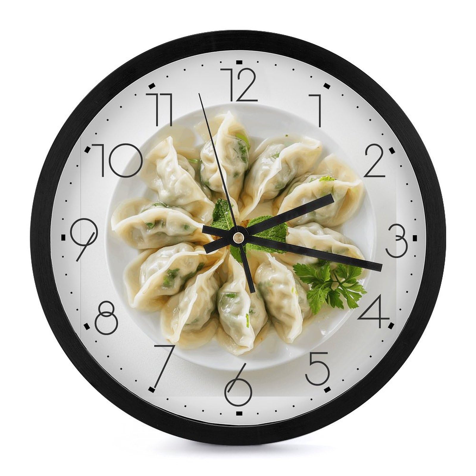 Horloge murale numérique avec plaque de raviolis imprimée en haute définition