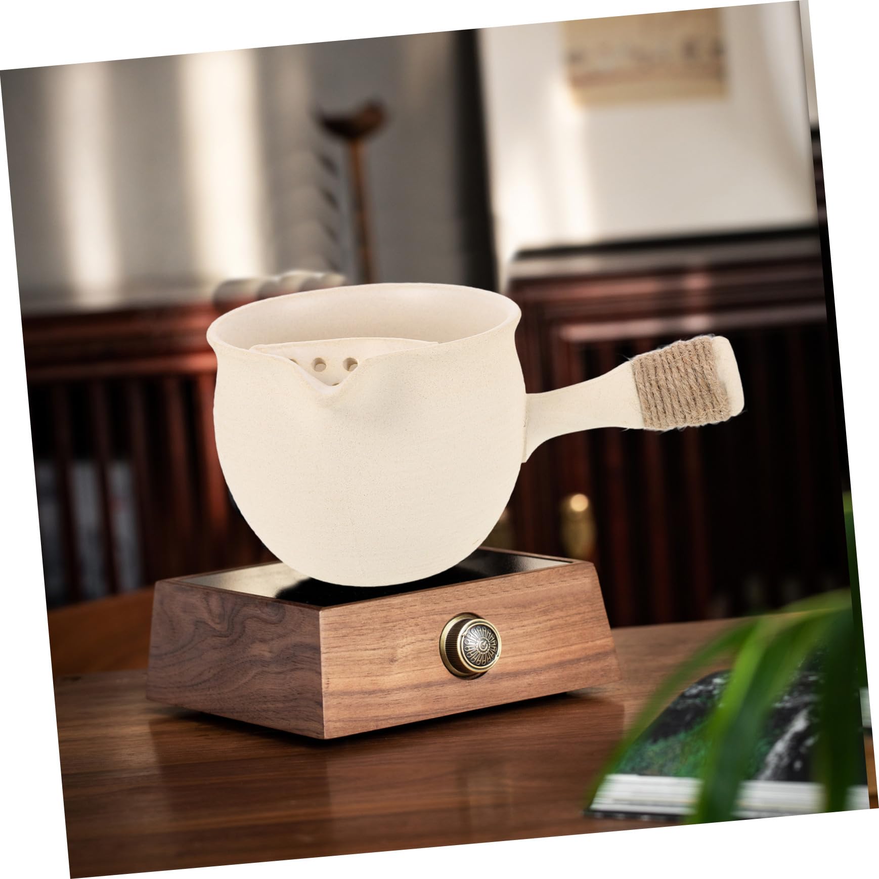 Gatuida Teekanne aus Grober Keramik mit Seitlichem Griff Geröstete Tonkeramik Beige Großes Fassungsvermögen für 1-2 Personen Ergonomischer Griff rutschfest Chinesischer Stil für Outdoor