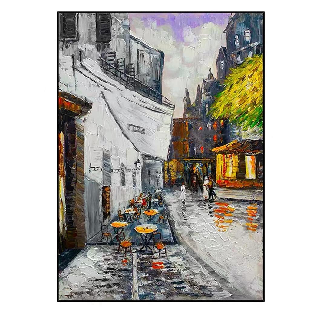 Peinture à l'huile faite main abstraction d'architecture 50x75 - 6