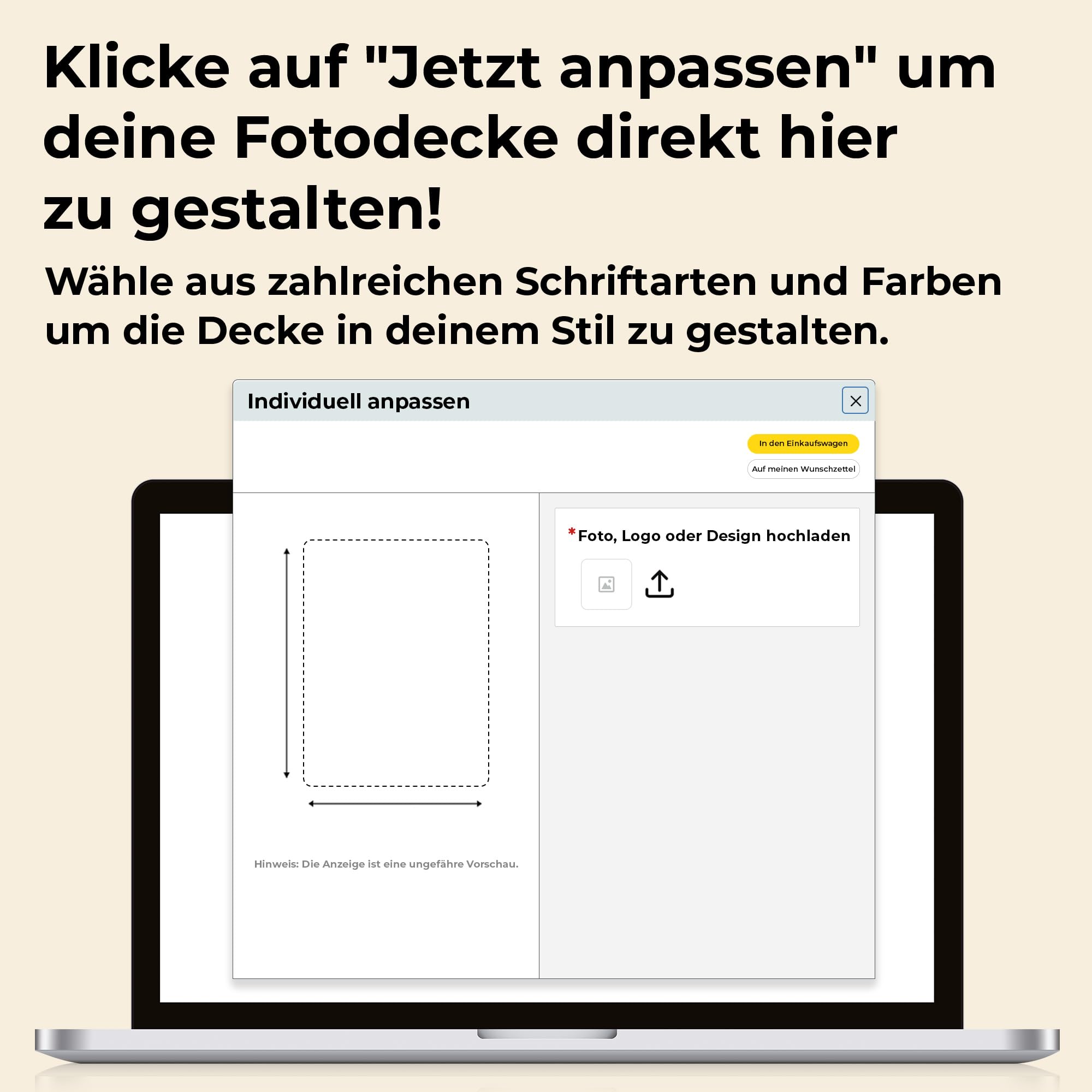 Cimpress Personalisierte Decke selbst gestalten, Fotodecke aus Fleece, 127x152 cm, Individuelle Kuscheldecke mit eigenem Foto und Text bedruckbar, Geschenkidee zu Weihnachten, Geburtstag, Couchdecke