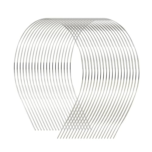 Miniatura 2 de Lawie Paquete de 20 diademas delgadas de metal duro en blanco de 0.069 pulgadas de ancho, bandas de alambre para el pelo, corona, tiara, accesorios