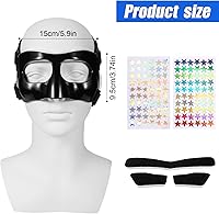 Vista 2 de Protector de nariz para nariz rota, 5.9 x 3.74 pulgadas, protector facial ajustable con almohadillas, calcomanías de estrella, protector facial
