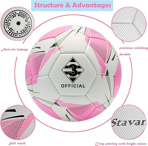 Miniatura 2 de Soccer Ball Size 345 with Pump & Needle, Sofu PU Soccer Ball Kit for Indoor Outdoor Practicing Training Playing Game Gift Teen Play