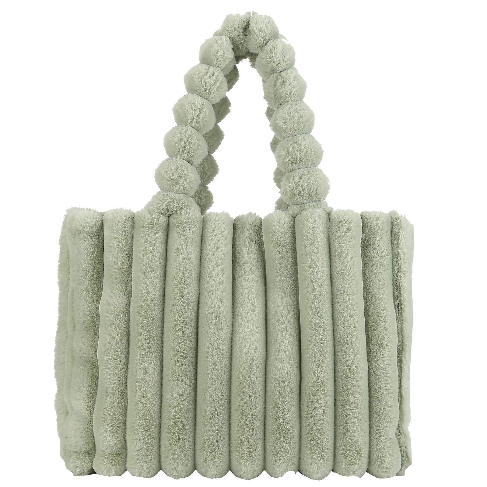 Extolove Furry Purse Fluffy Tote Bags for Women Winter Faux Fur Bag Fuzzy Purses and Handbags