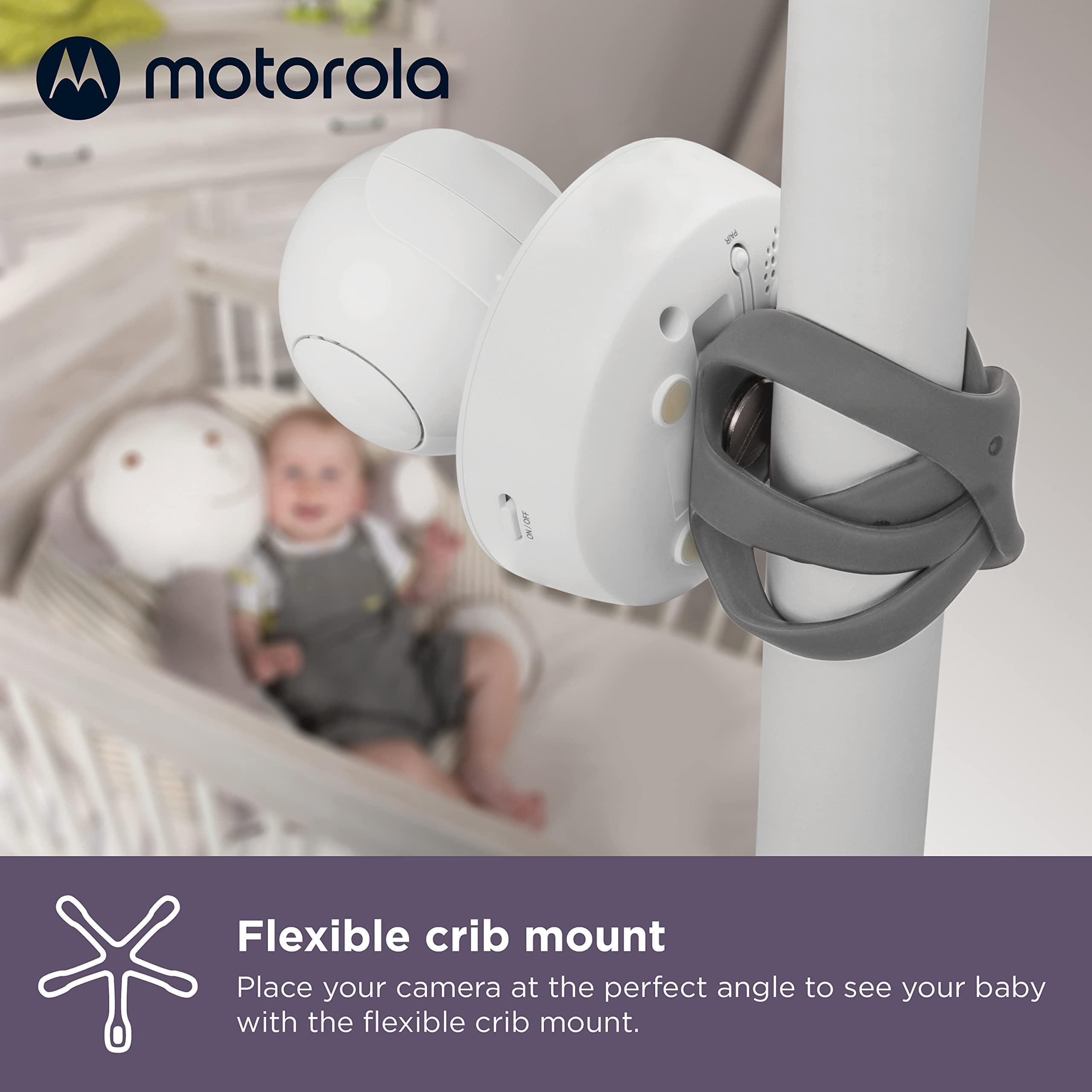 Motorola Nursery VM855 Connected WiFi elektroniczna niania – z aplikacją Motorola Nursery i 5-calową jednostką rodzicielską – widoczność w nocy, temperatura i dwukierunkowa rozmowa, kolor biały/złoty