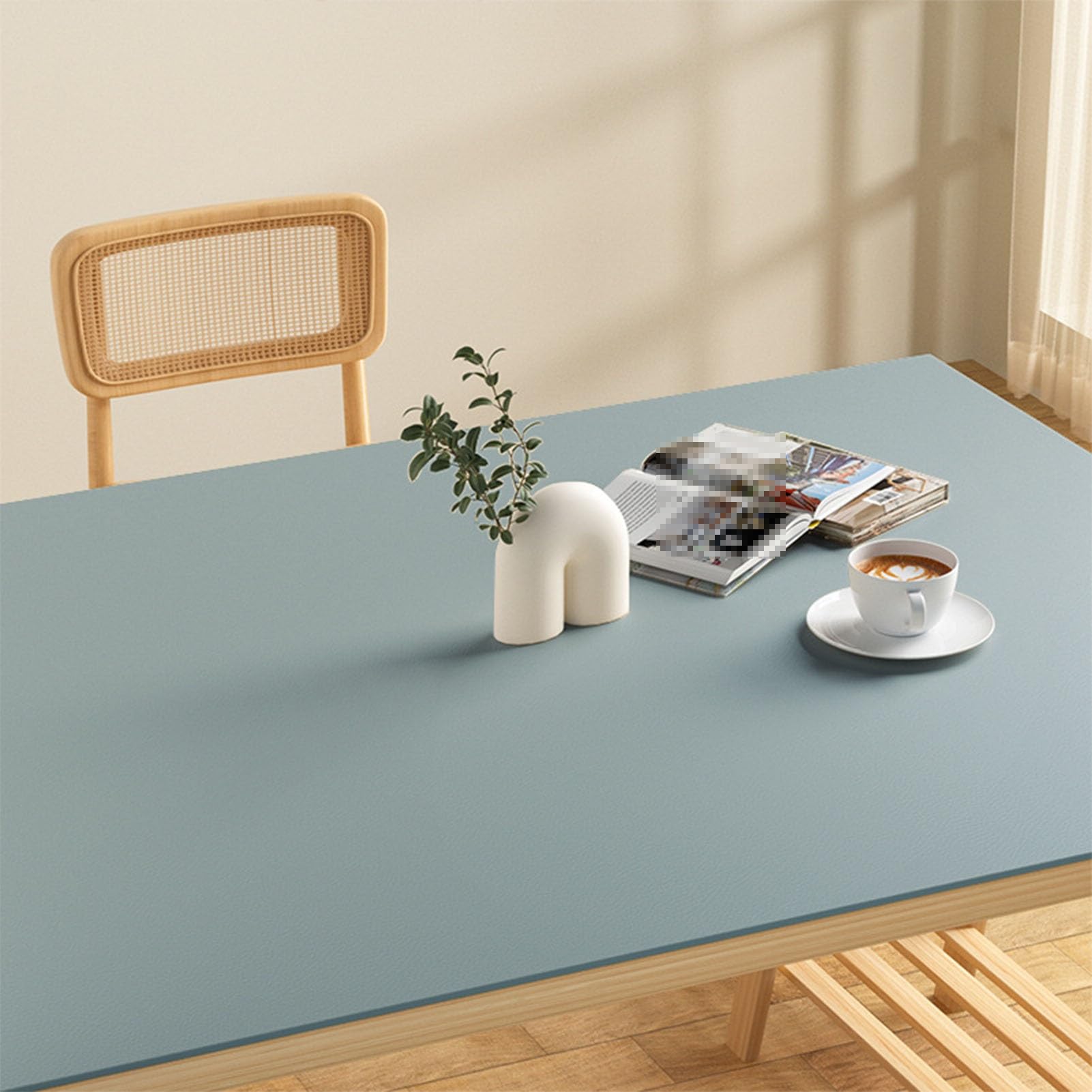Leather Desk Pad Waterproof Non-Slip Office Desk Mat, Rectangle Computer Desk Protector Mat for Office and Home(Blue,40x120cm)