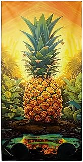 Ananas Strandtuch 90x180 cm Schnell Trocknende Badetuch Sandfrei Handtuch Strandhandtuch Strandtücher Groß Badehandtuch Tragbares Handtücher Leichtes und Dünnes