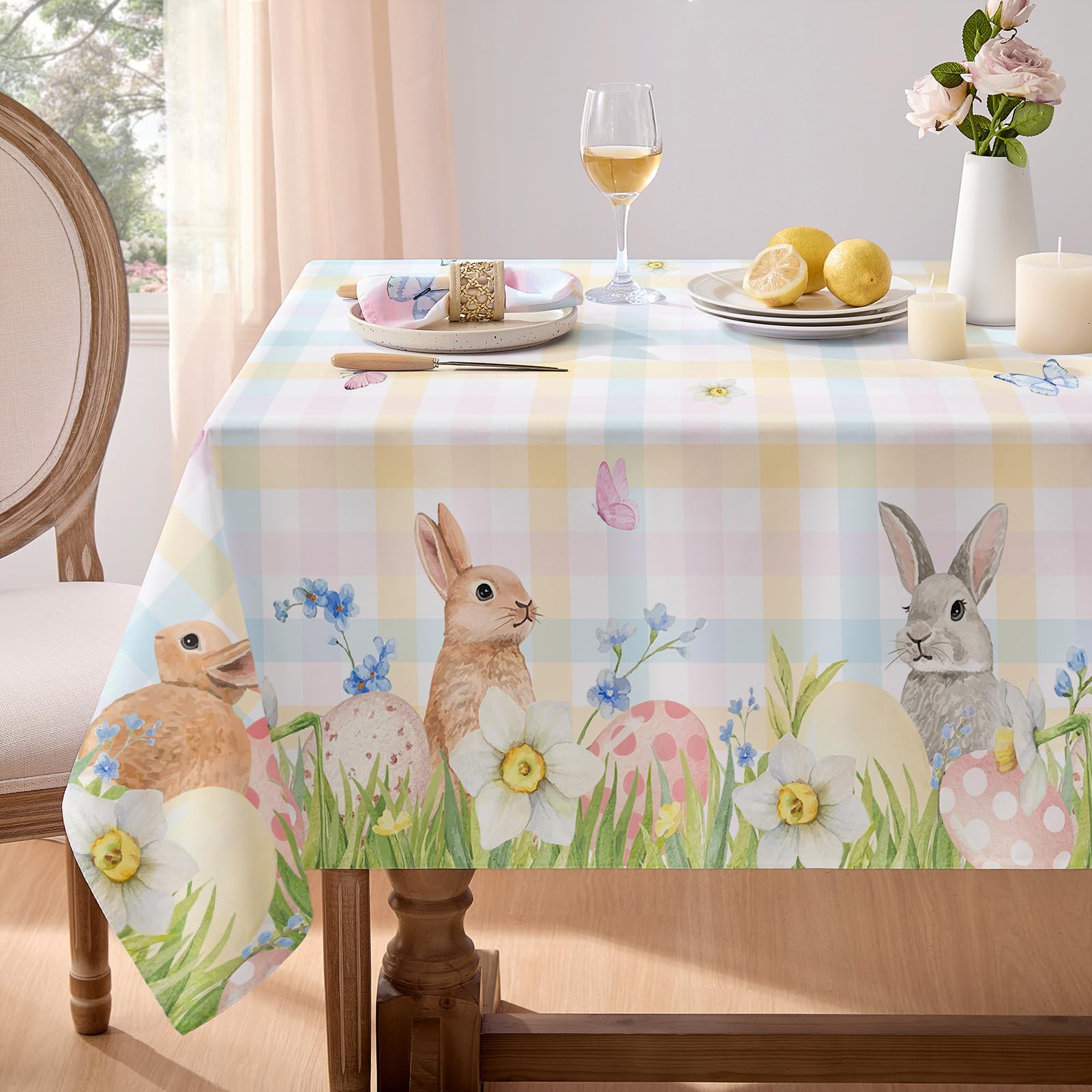 PETTI Artigiani Italiani - Tafelkleed, vuilafstotend, rechthoekig, voor keukentafel, bloemenpatroon, 17 x 12 zitplaatsen (140 x 240 cm), 100% Made in Italy