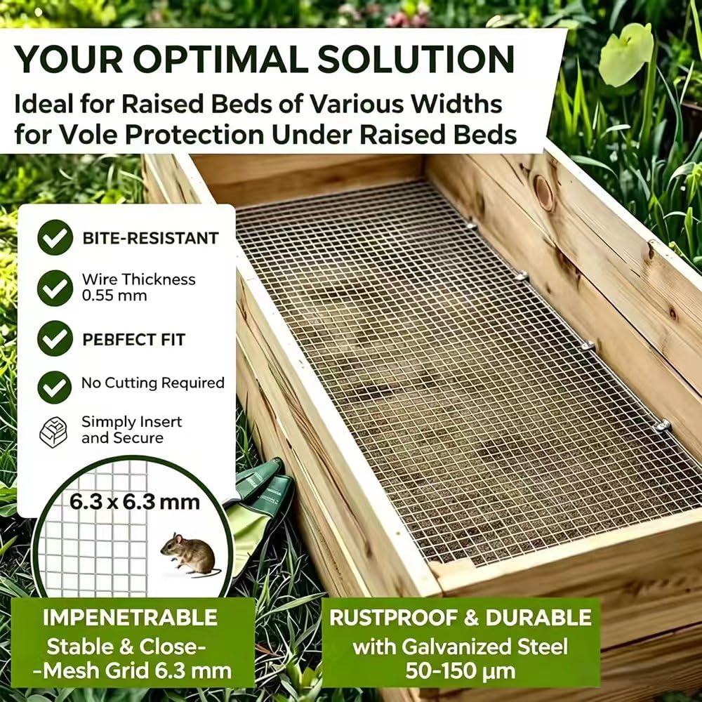 Grillage galvanisé 1m×10m maille fine 0,63mm, grille anti rongeur,grillage à poule, enclos lapin, volière, protection anti rongeur, clôture jardin robuste, grillage métallique polyvalent