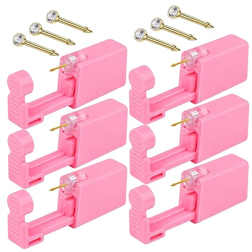 Miniatura 7 de Vessantara Kit de perforación de nariz - 6 piezas desechables de pistola de perforación de nariz con herramientas de perforación (GOLD STUD 201-2),