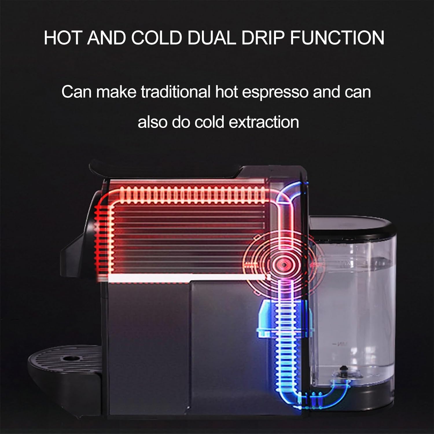 Capsule Coffee Machine, Espresso Machine, One-Touch Extraction, Compatible with All Major Brands of Capsules, 700ml Removable Water Tank, Portable Espresso Machine