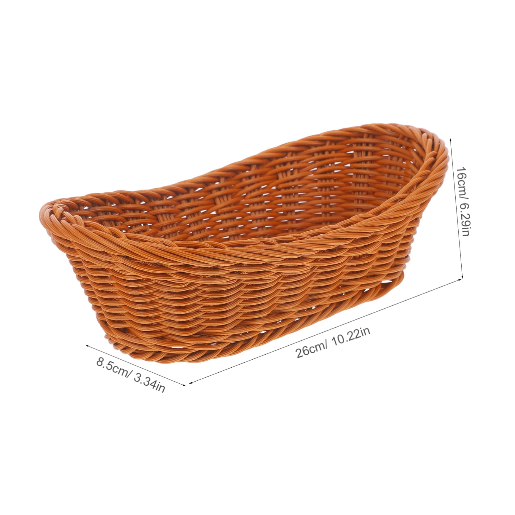 Garneck 2pcs Plastic Rattan Woven Storage Baskets Bread Baskets Kitchen Organizers for Shelves Decorative Storage