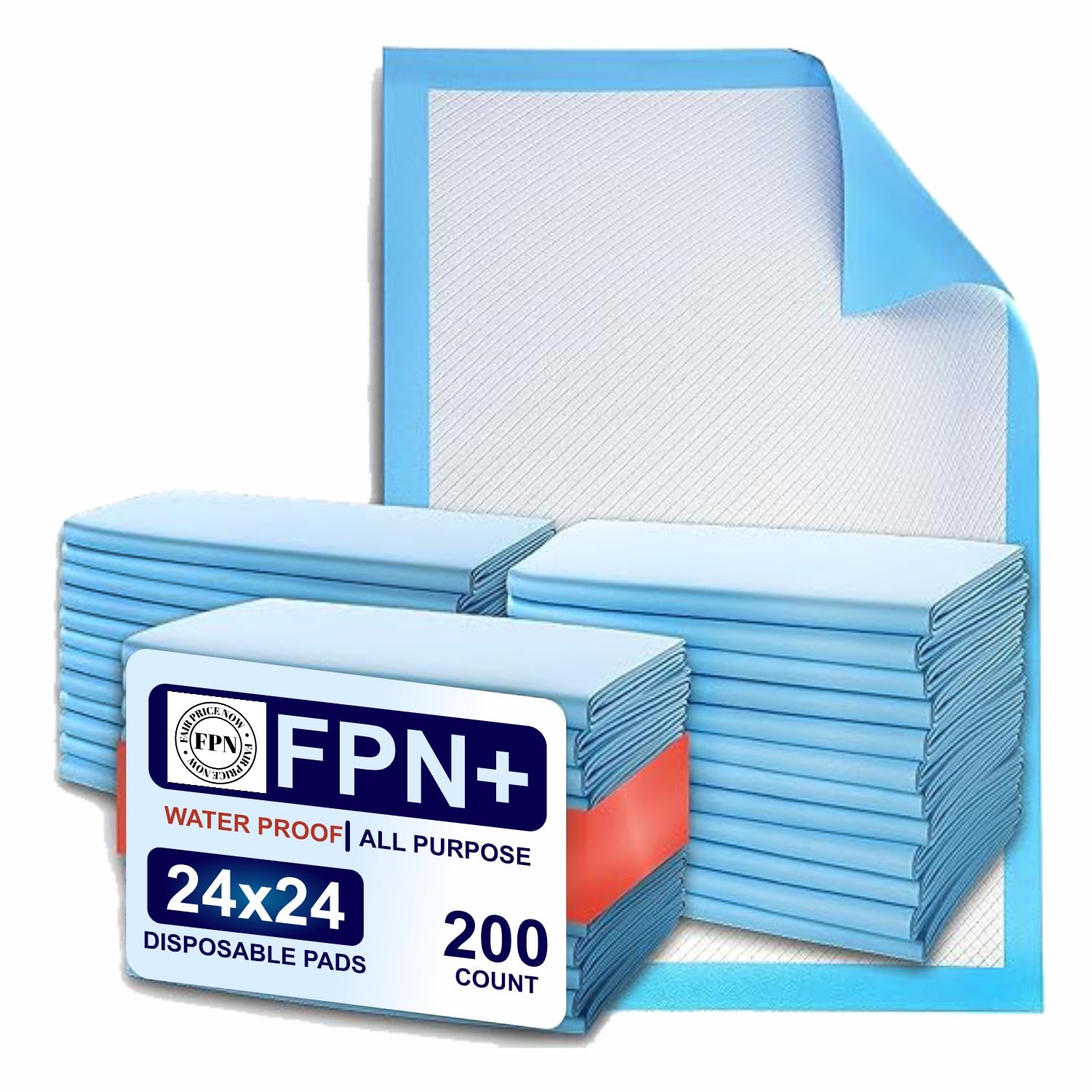 Disposable Underpads, 24 x 36 inches, 200 Count, Super Absorbent, Leakproof, Quick Drying, for Babies, Pets, Adults