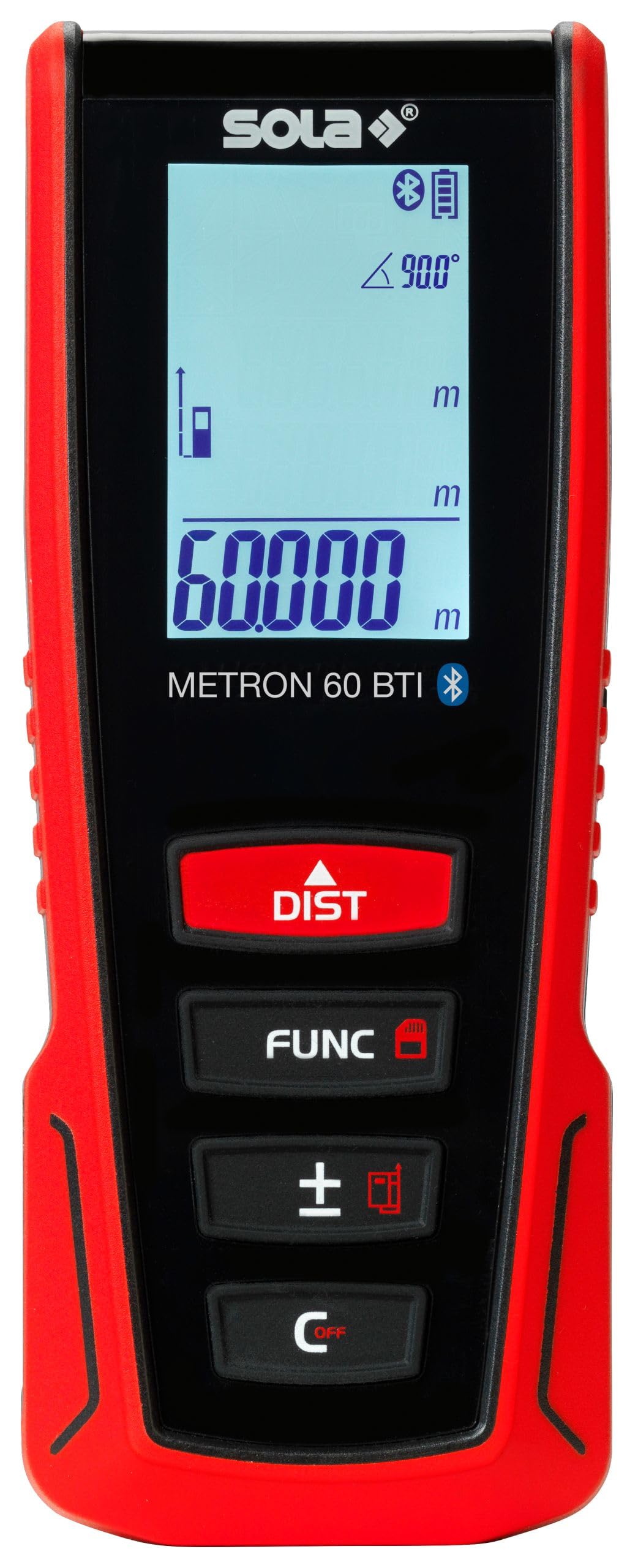 SOLA METRON BT - Laser Entfernungsmesser 30m, 60m, 80m, 120m – Distanzmesser Laser mit Bluetooth Datentransfer - Laser Messgerät mit umfangreichen Messfunktionen