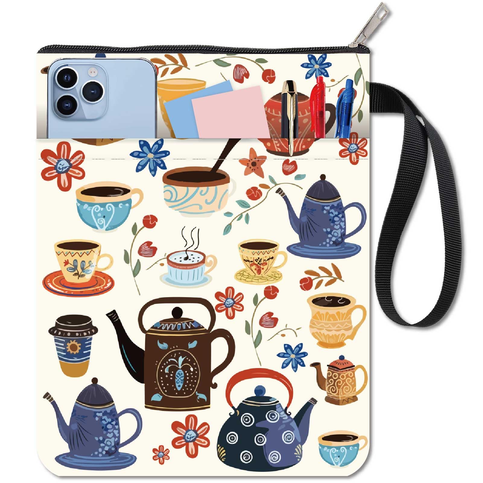 CRASPIRE Tableware Sleeve Protector for Books and Paperbacks, Washable Fabric Cloth Cover with Zipper and Extra Pocket