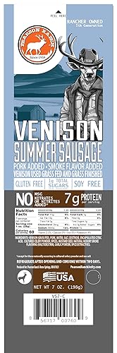 Miniatura 5 de Pearson Ranch - Paquete de 3 salchichas de venado de verano, palo de ciervo de 7 onzas, carne exótica, sin gluten, sin MSG, apta para paleo y