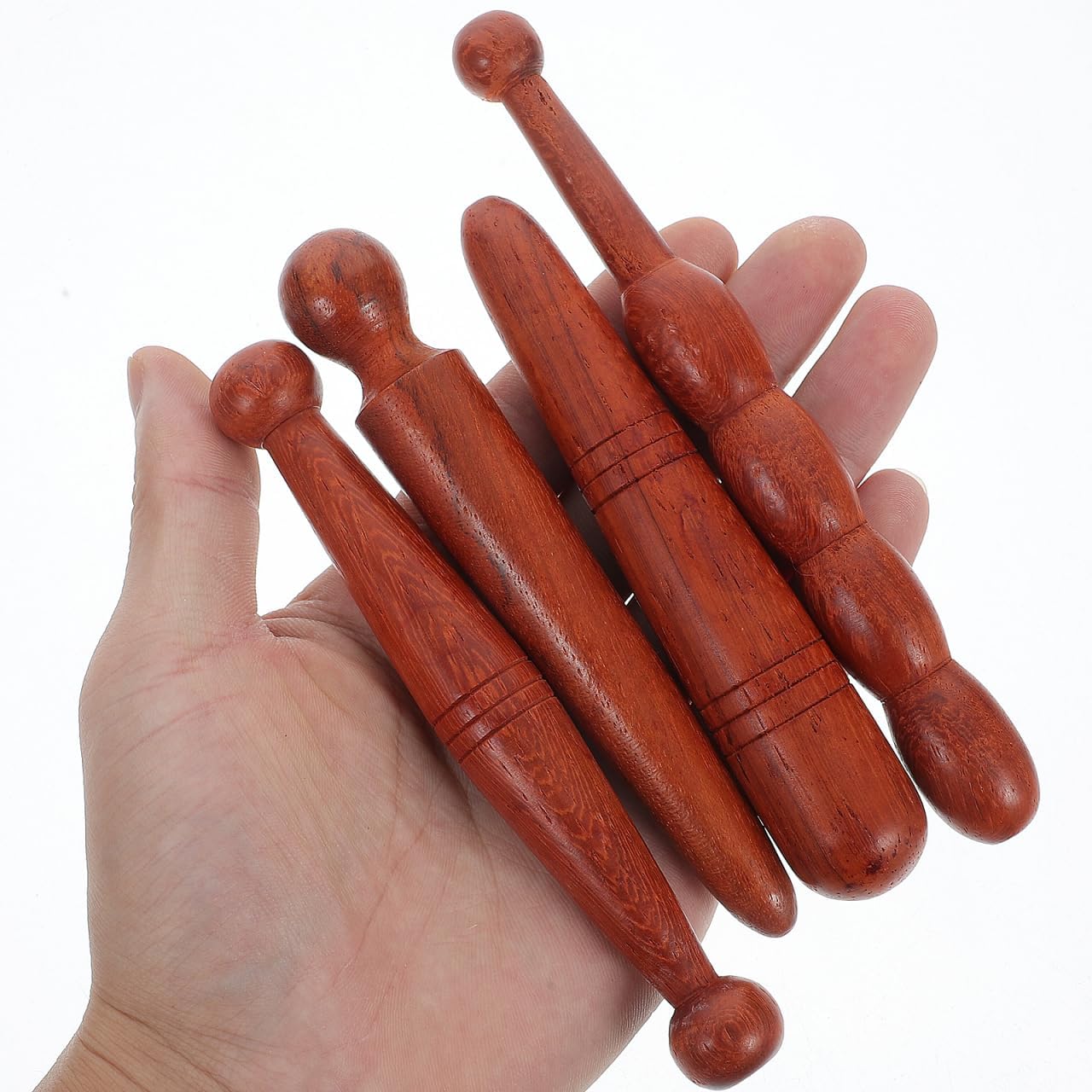 4pcs Wood Foot Massage Stick Travel Manual Acupressure Pen Thai Reflexology Tools for Face Neck Back Waist Massager Trigger Points - Image 5