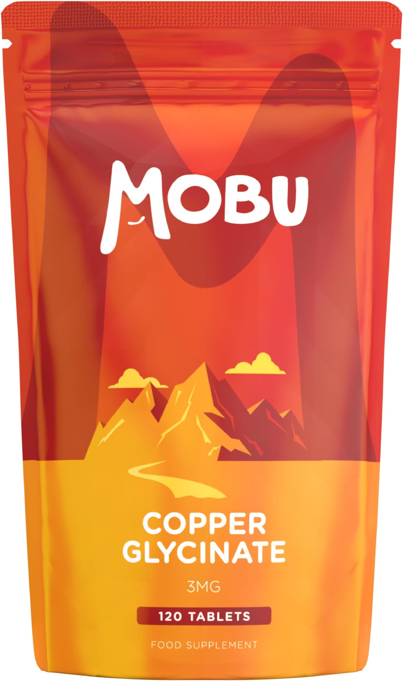Copper Bisglycinate 3mg 120 Tablets – Chelated Form – Immune System Support – Vegan UK Made – GMP Approved – MOBU