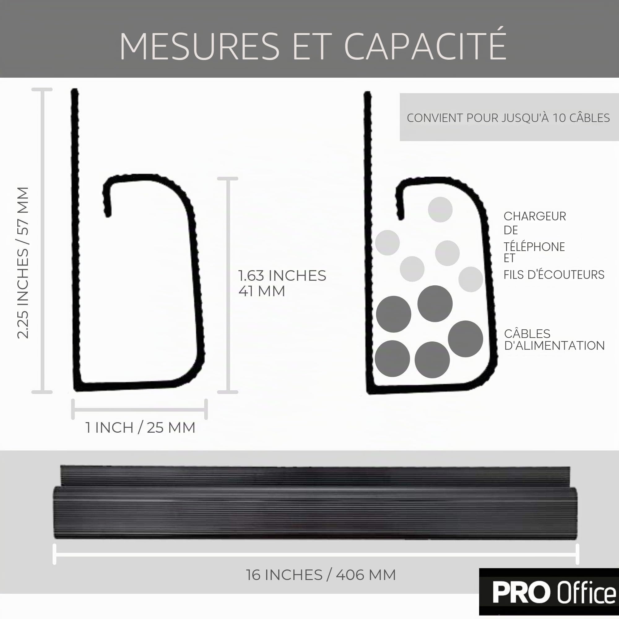 Scanfield Cache Cable, Lot x 6 Range Cable, Organisateur Rangement Cable sous le Bureau, Goulotte Passe Cable, Boite Cache Cable, Maximise Circulation de l'Air, Facile à Installer, Cable Management PC