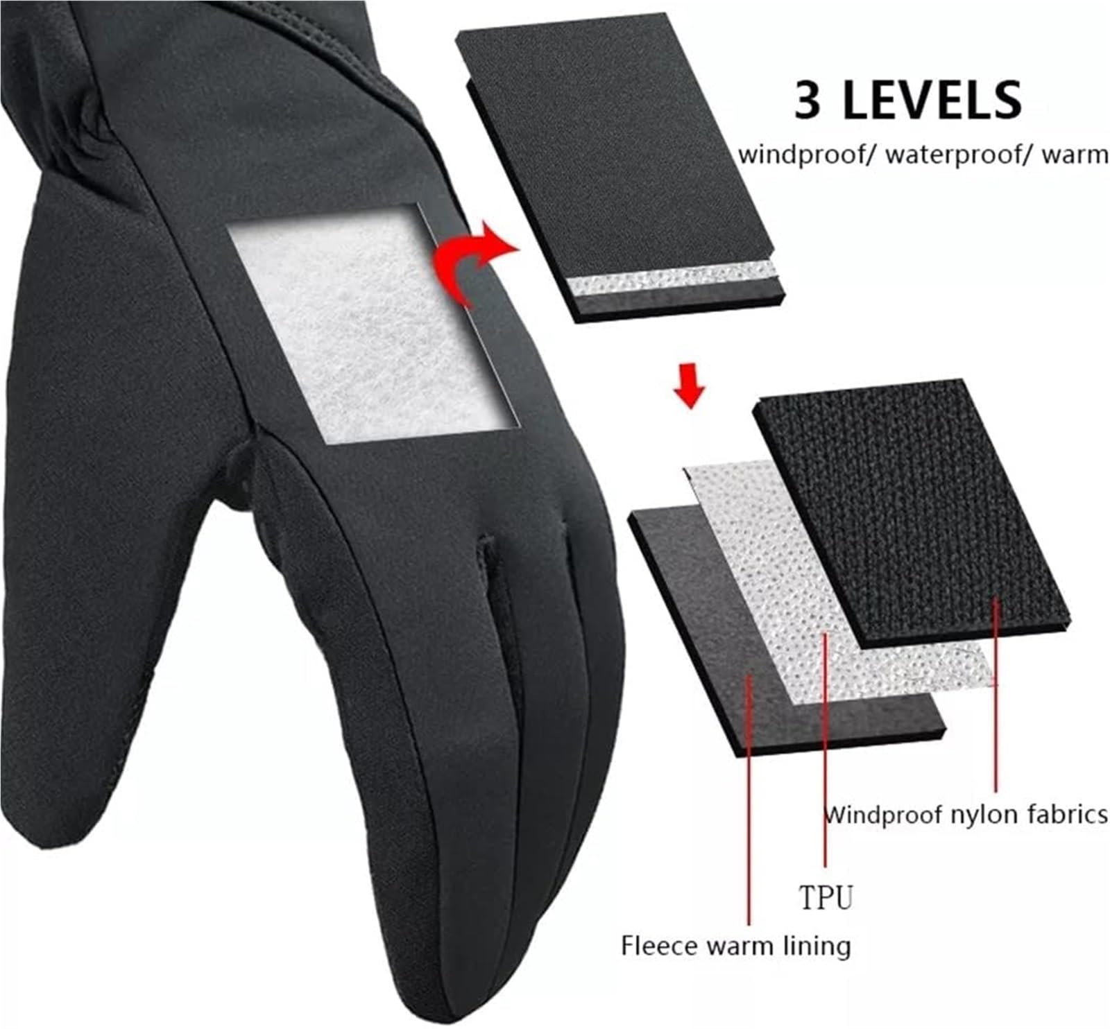RUVOO Guantes Running Guantes For Calentar Pantalla Táctil Esquí Ciclismo Deportes Al Aire Libre Motocicletas Y Bicicletas Guantes Deporte Hombre