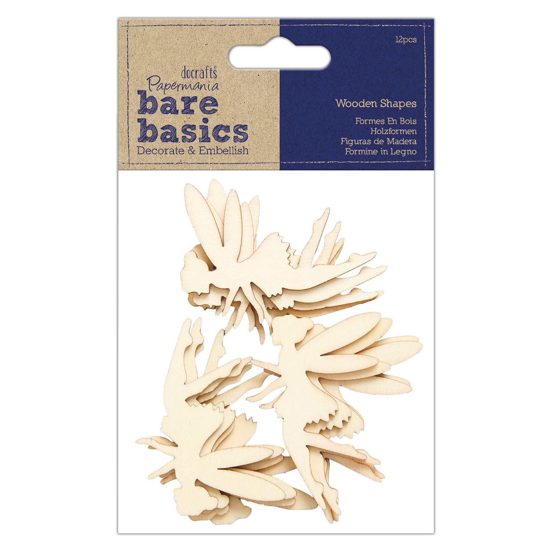 Bare Basics Fairy Wooden Shapes - 12 Pieces
